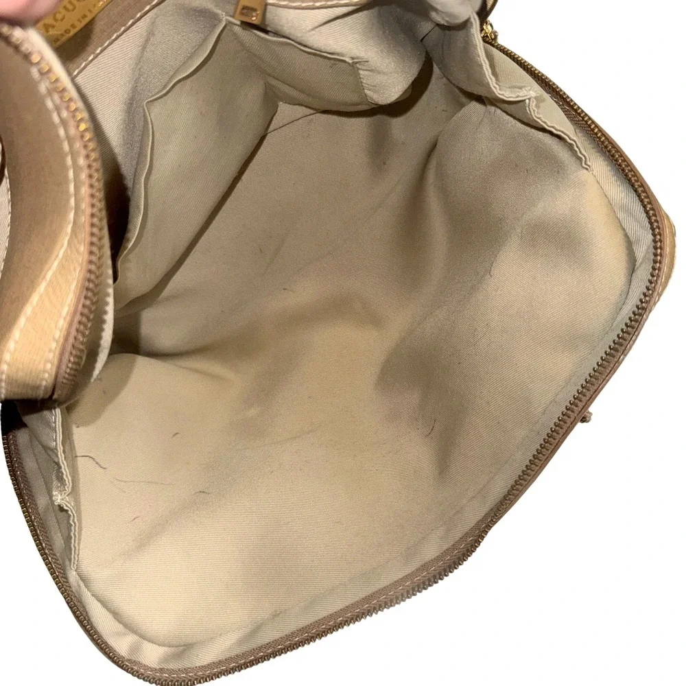 Iacucci Made in Italy Genuine Leather Woven Satchel‎ Taupe Tan